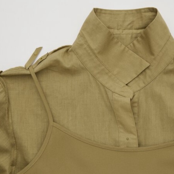 NWOT Uniqlo Women White Cotton Tiered 3/4 Long sleeve midi/Mini Dress size XS - Picture 4 of 8